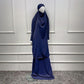 Islamic Muslim Women Haji Prayer Dress Abaya Overhead 2 Pieces Set Robe And Skirts