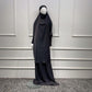 Islamic Muslim Women Haji Prayer Dress Abaya Overhead 2 Pieces Set Robe And Skirts