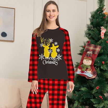 Printed Deer Matching Family Christmas Pajamas Sets Pjs