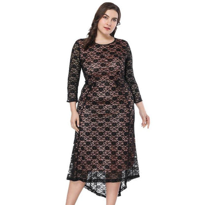Black Maxi Lace Formal Dress Plus Size XL-6XL