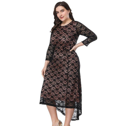 Black Maxi Lace Formal Dress Plus Size XL-6XL