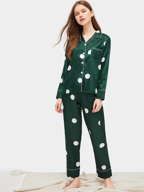Women Satin Pajama Set Loungewear Sleepwear