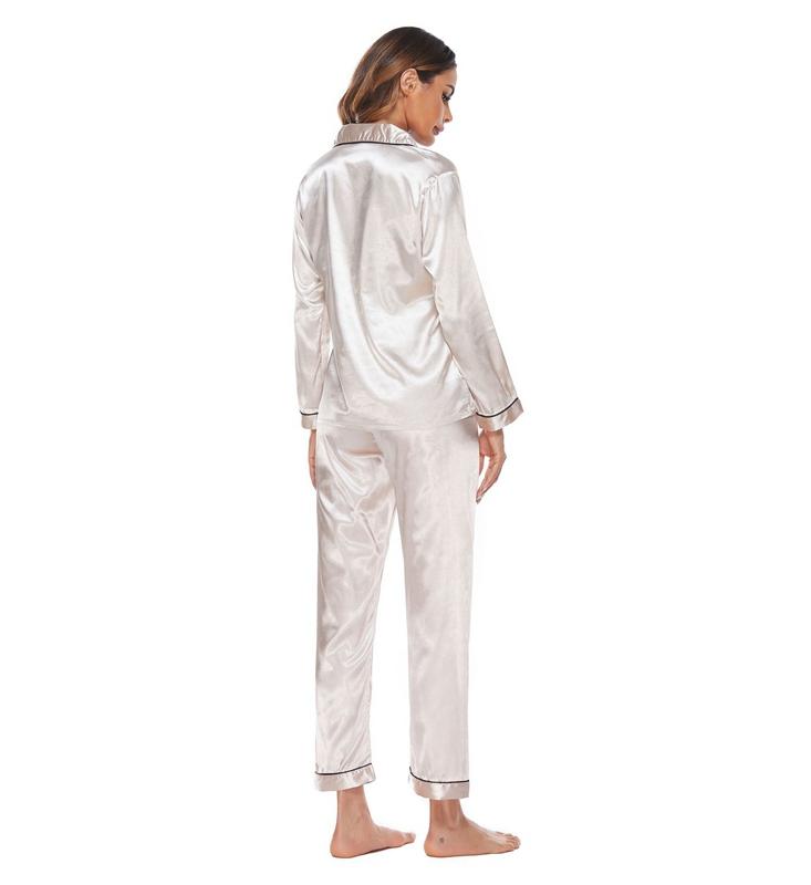 Satin Pajama Women Set Long Sleeve Sleepwear